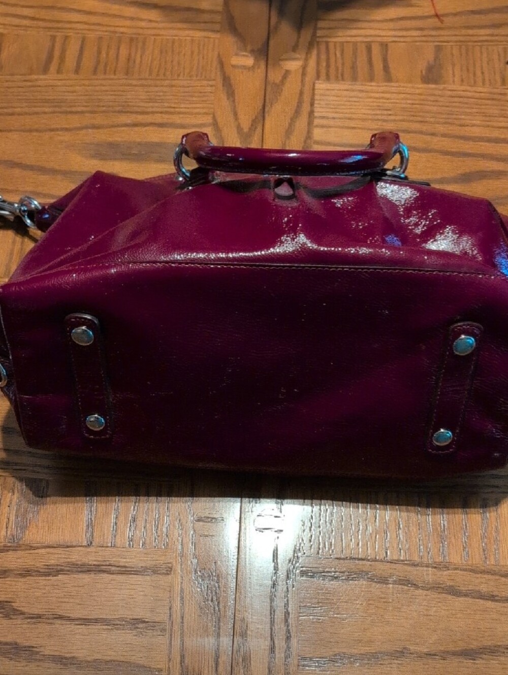 Coach Patent Leather Satchel in Deep Berry - Picture 5 of 11